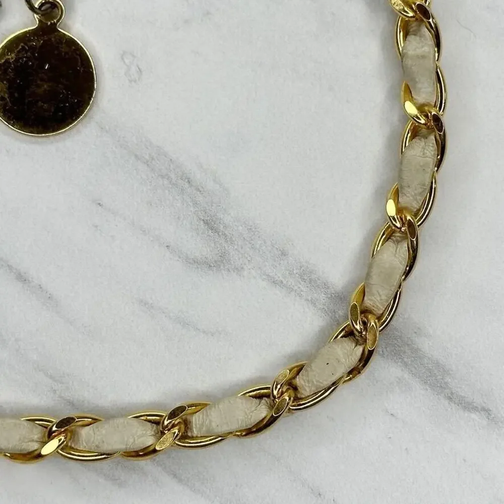 Faux Leather Woven Gold Chain Belt Double Hook Y2K Style Extra Small/Small ✨